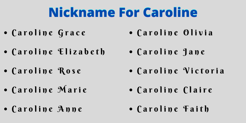 Nickname For Caroline