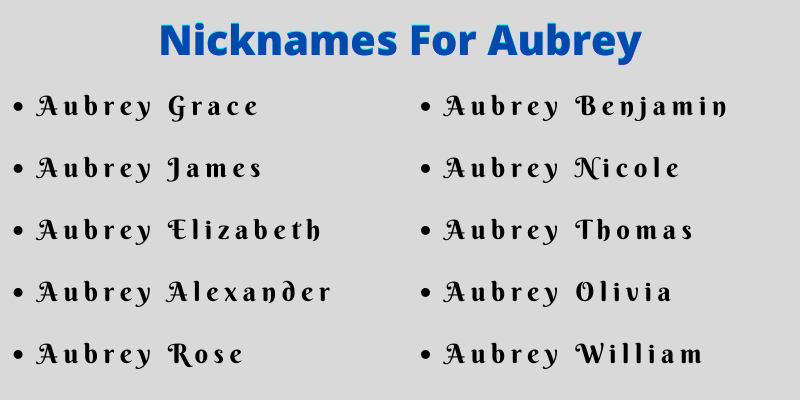 Nicknames For Aubrey