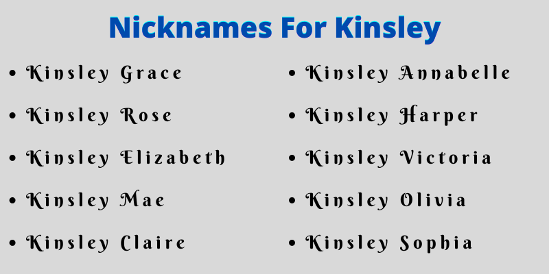 Nicknames For Kinsley