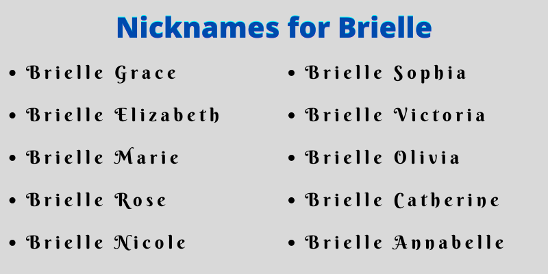 Nicknames for Brielle