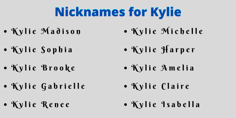 Nicknames for Kylie