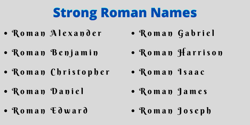 Strong Roman Names