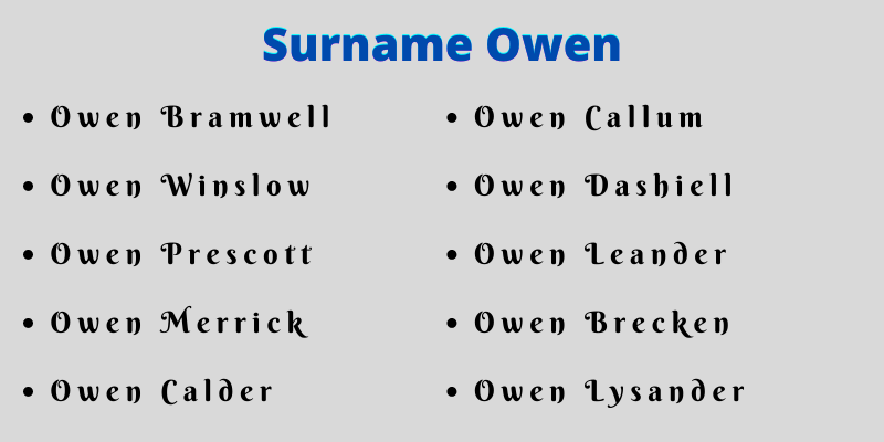 Surname Owen