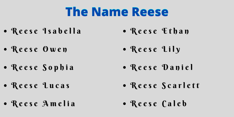 The Name Reese