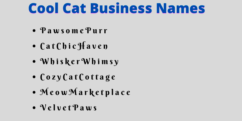 Cat Business Names