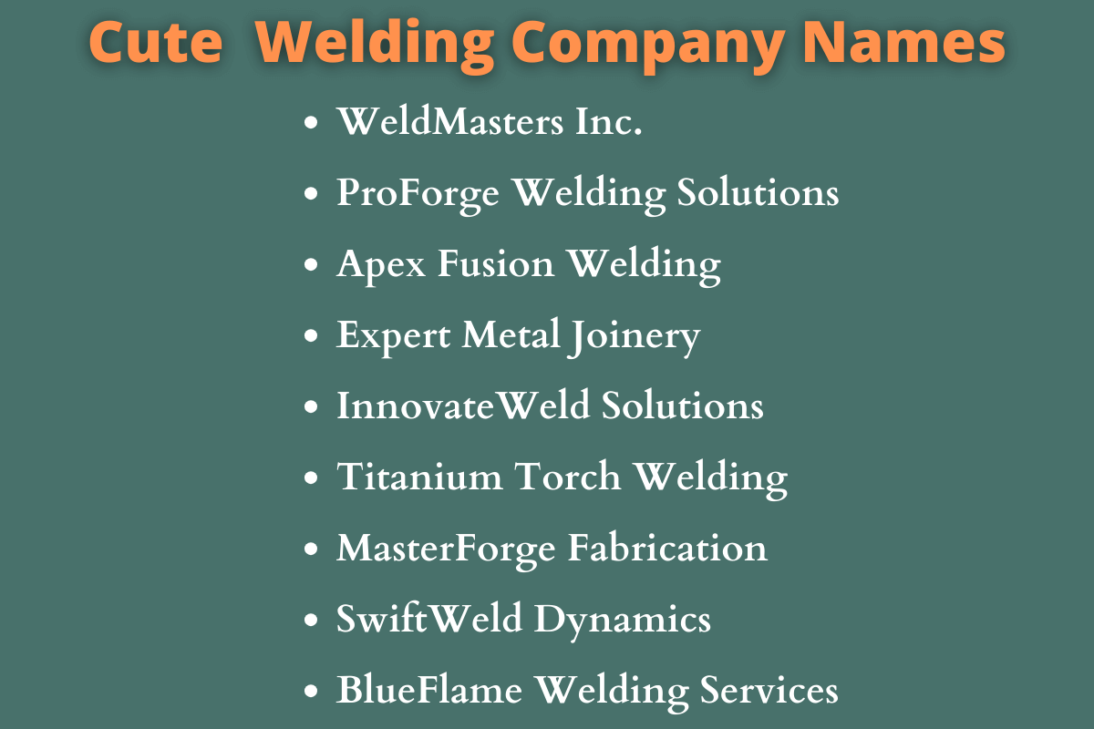 Welding Company Names