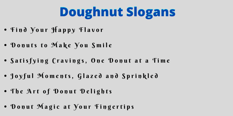 Doughnut Slogans