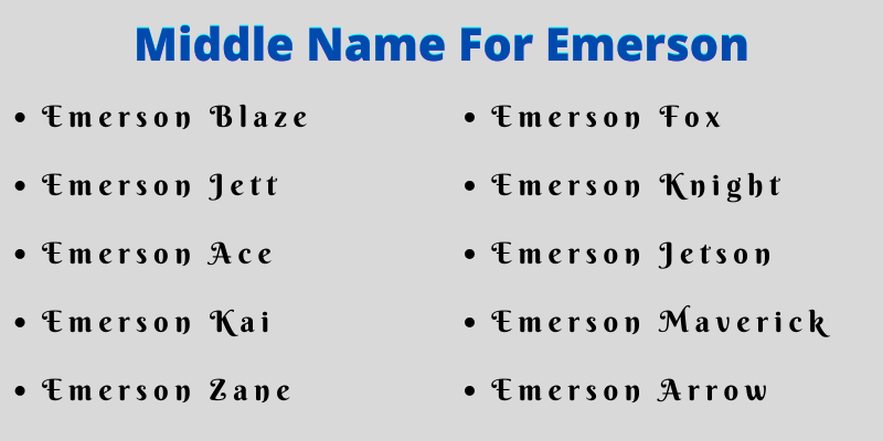 Middle Name For Emerson