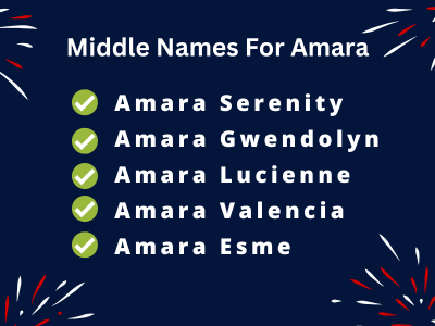 400 Middle Names For Amara