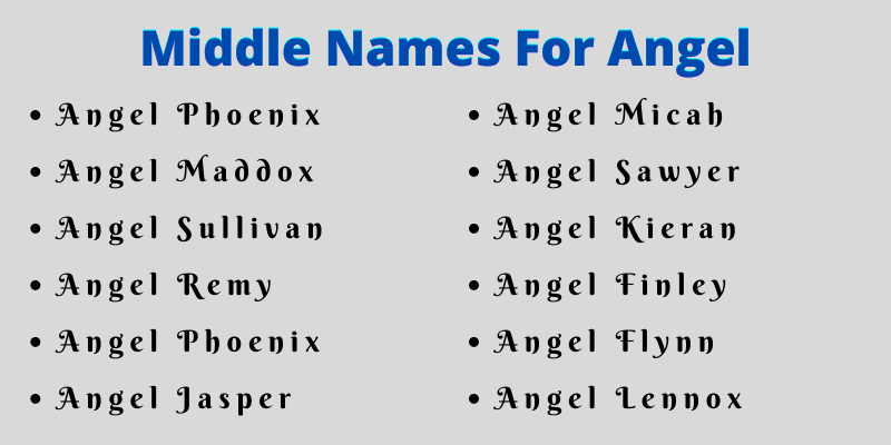 400 Amazing Middle Names For Angel