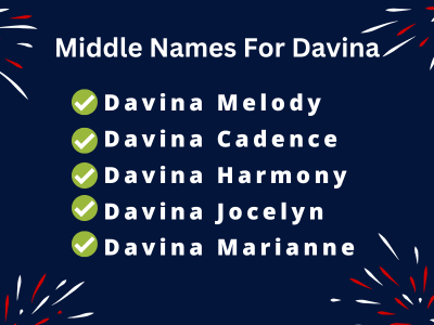 400 Cute Middle Names For Davina