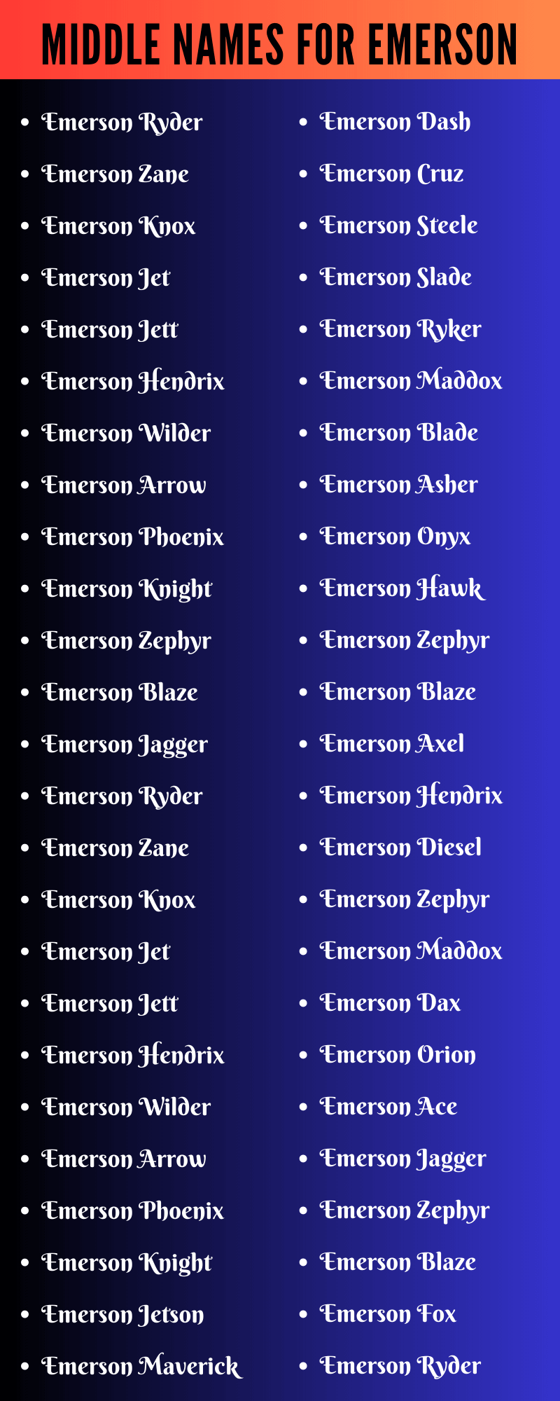 Middle Names For Emerson