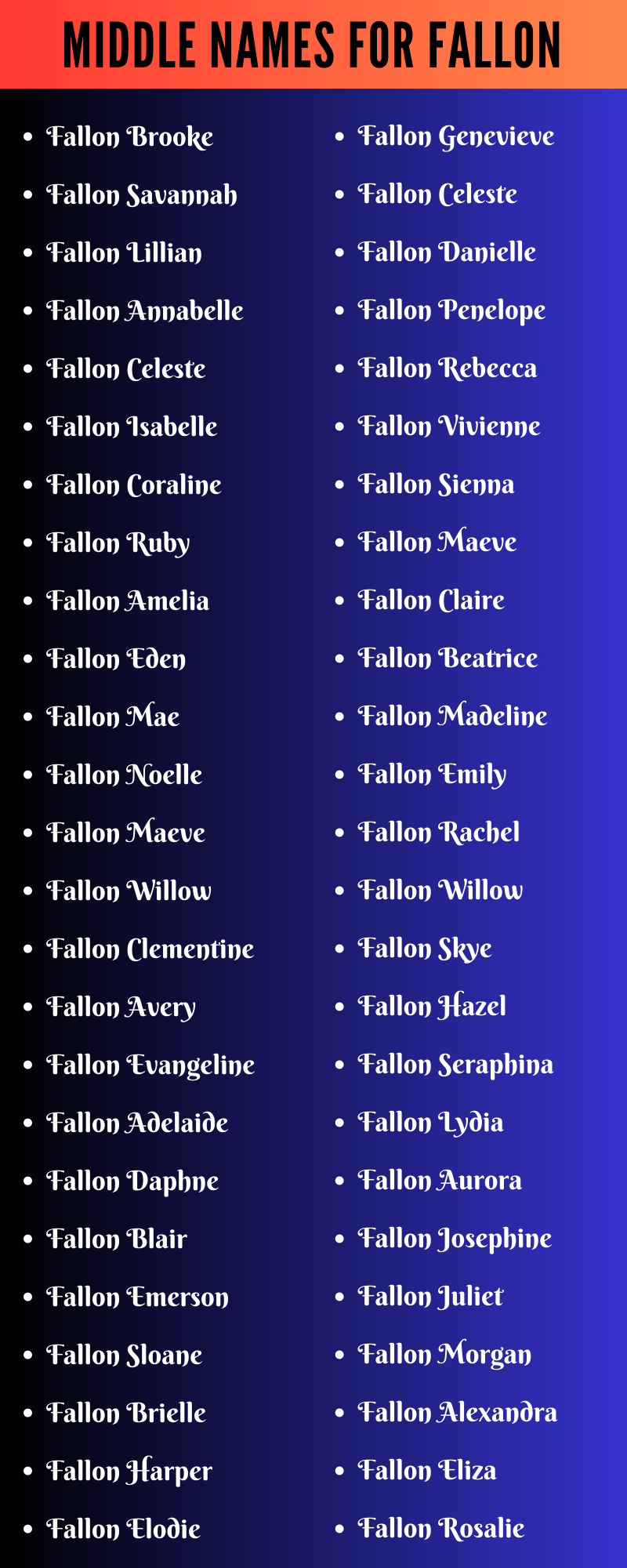 Middle Names For Fallon
