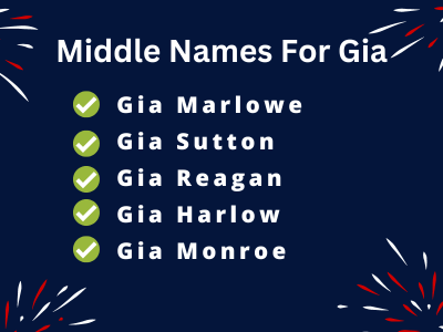 400 Middle Names For Gia