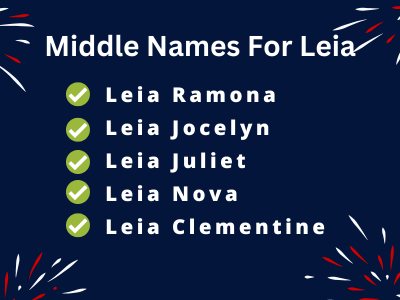 400 Middle Names For Leia