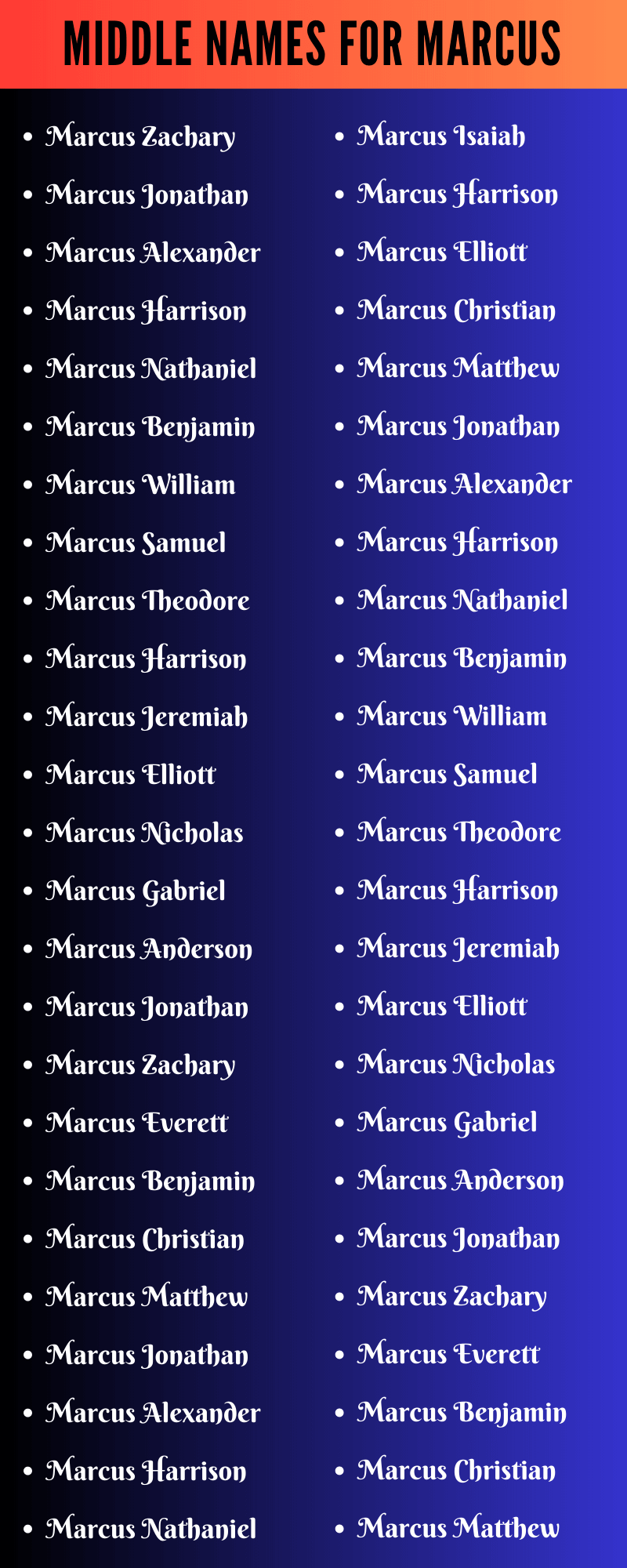 Middle Names For Marcus