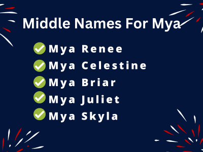 400 Cute Middle Names For Mya
