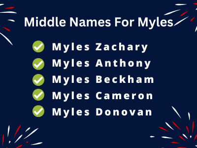 400 Middle Names For Myles