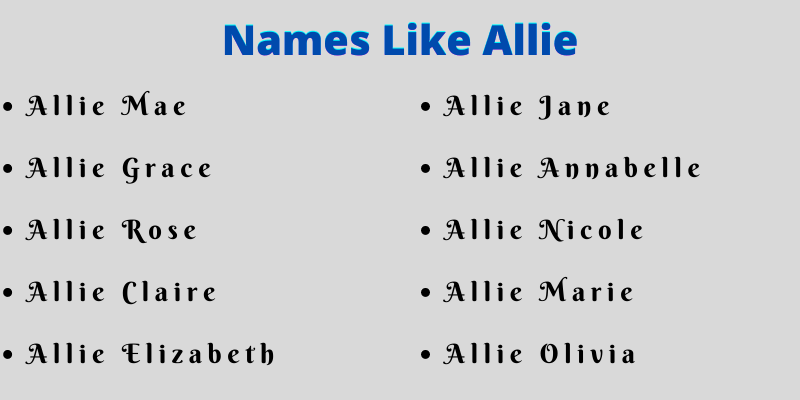 Names Like Allie