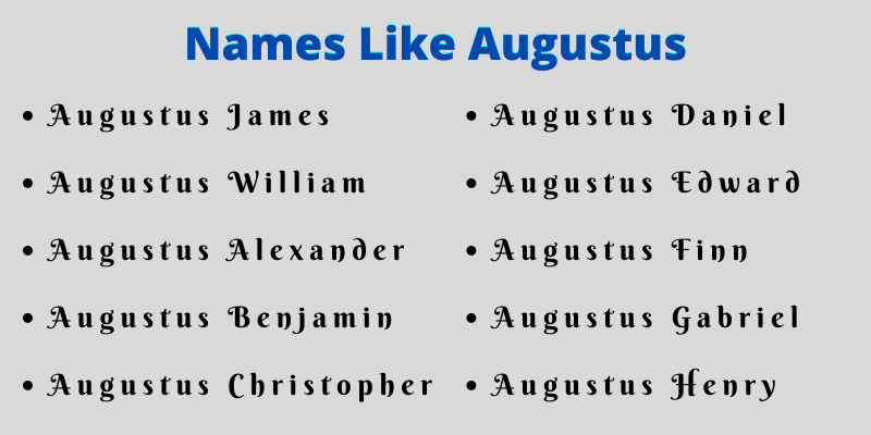 Names Like Augustus