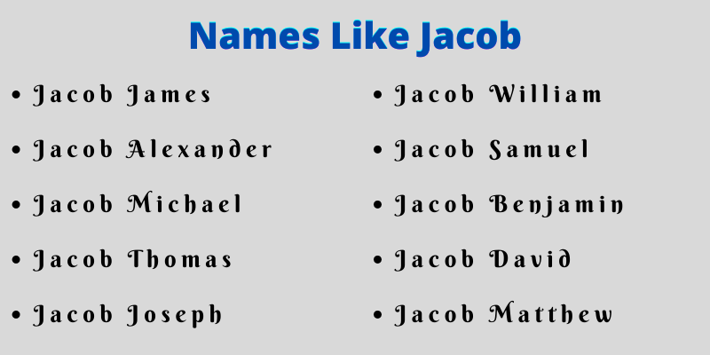 Names Like Jacob