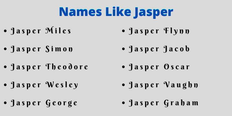 Names Like Jasper