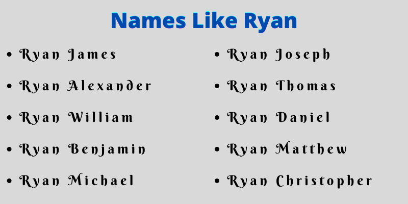 Names Like Ryan