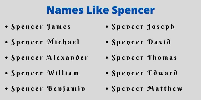 Names Like Spencer