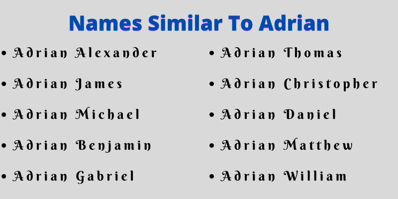 Names Similar To Adrian