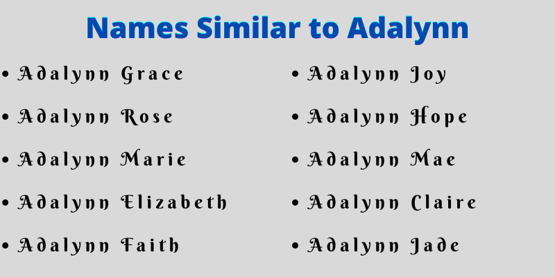 Names Similar to Adalynn