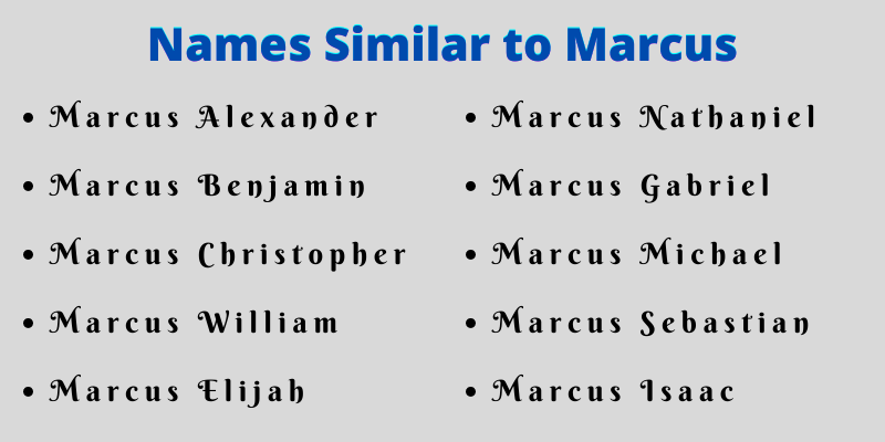 Names Similar to Marcus