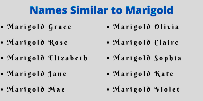 Names Similar to Marigold