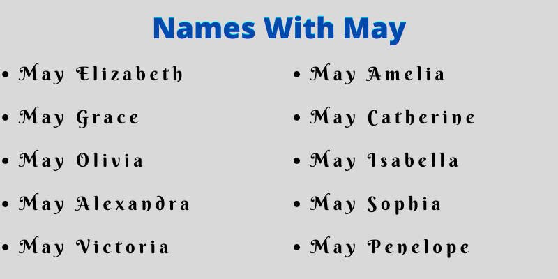 Names WIth May