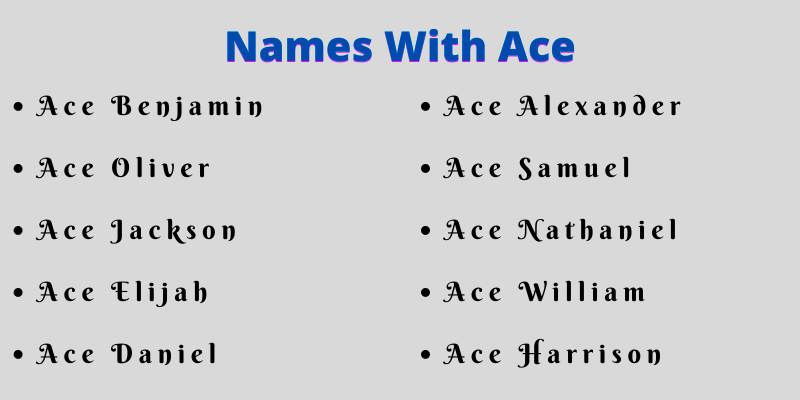 Names With Ace