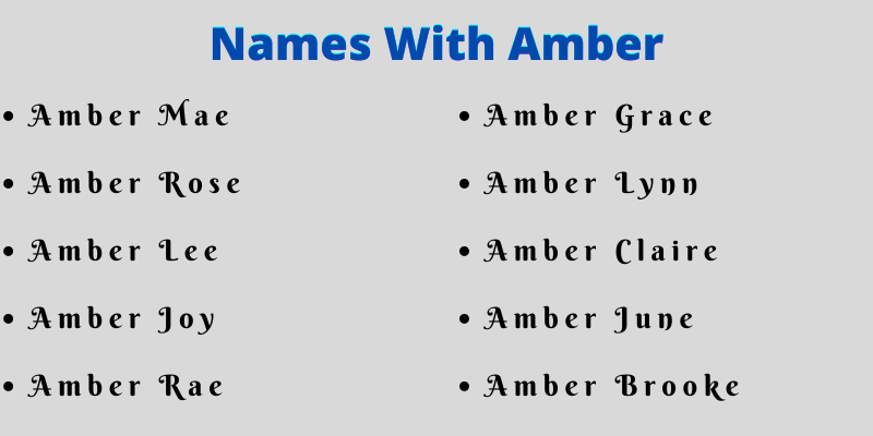 Names With Amber