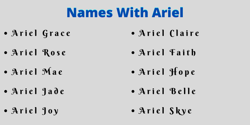 Names With Ariel