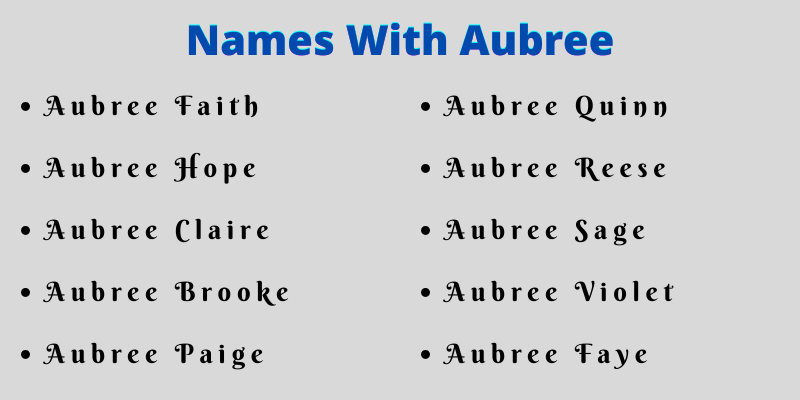 Names With Aubree