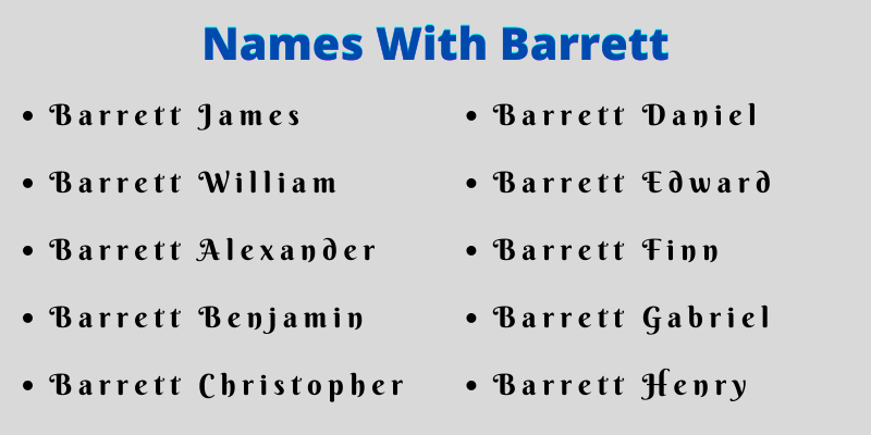 Names With Barrett