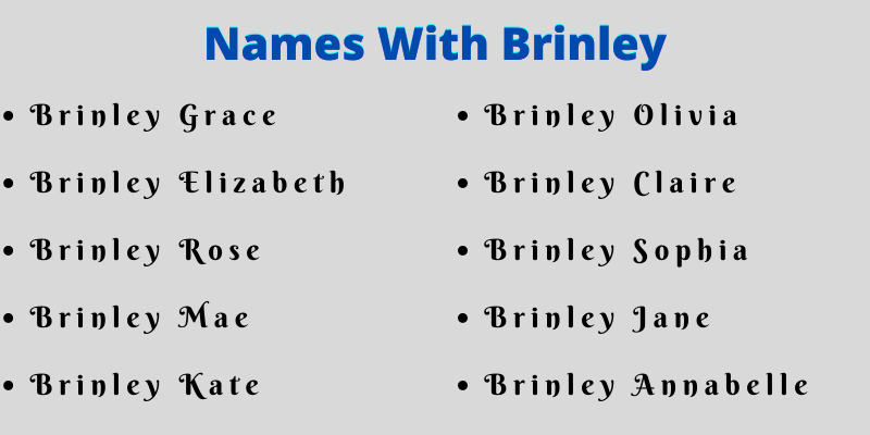 Names With Brinley