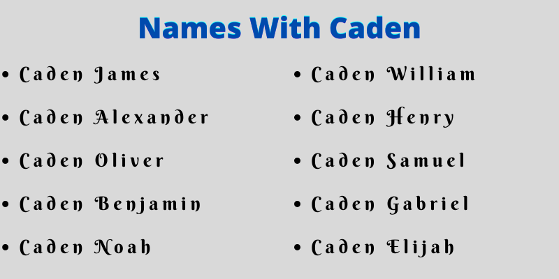 Names With Caden