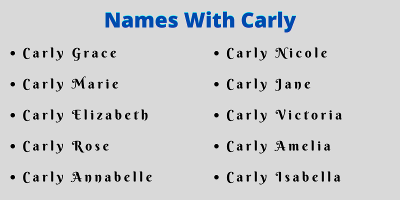 Names With Carly