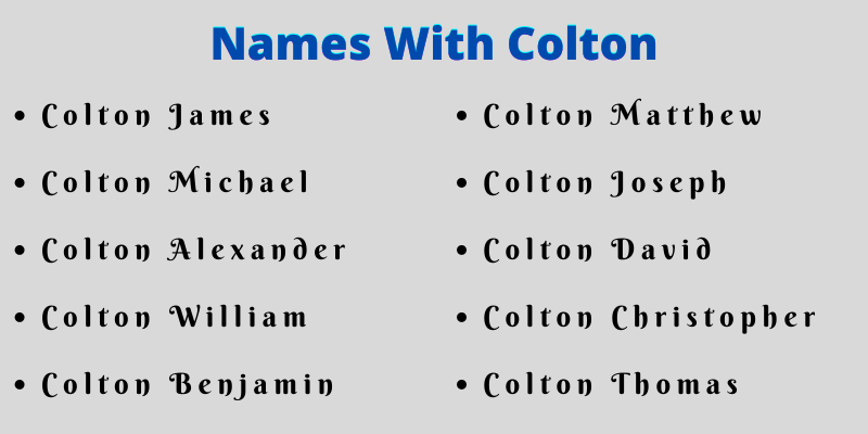 Names With Colton