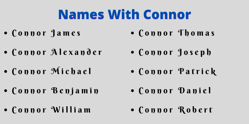 Names With Connor