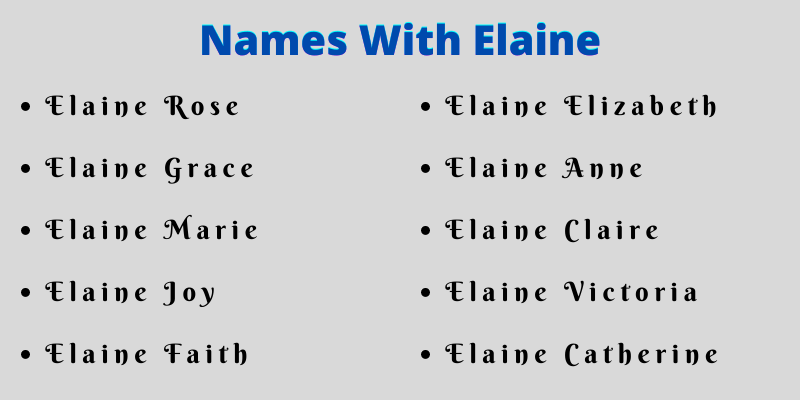 Names With Elaine