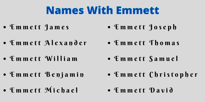 Names With Emmett
