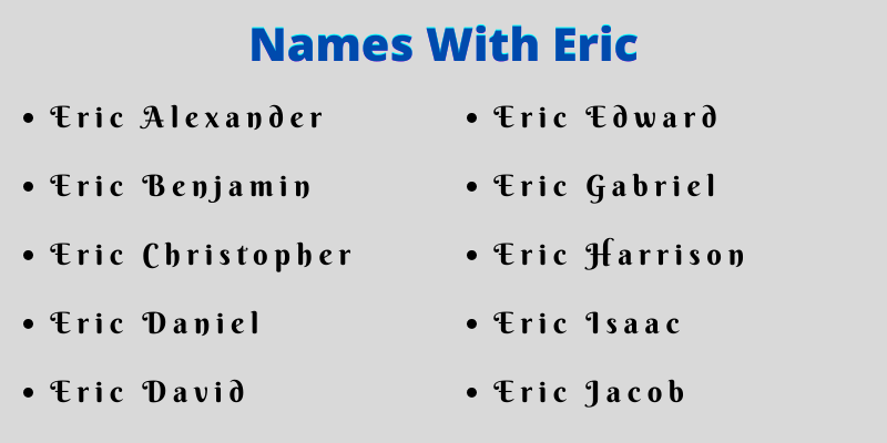 Names With Eric