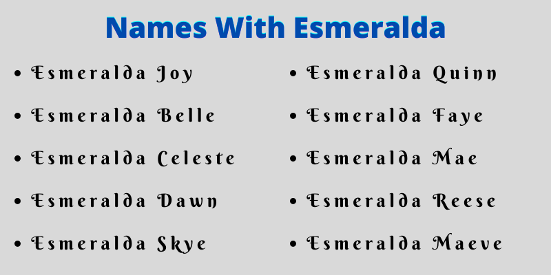 Names With Esmeralda