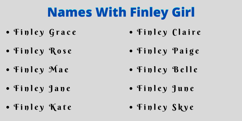 Names With Finley Girl