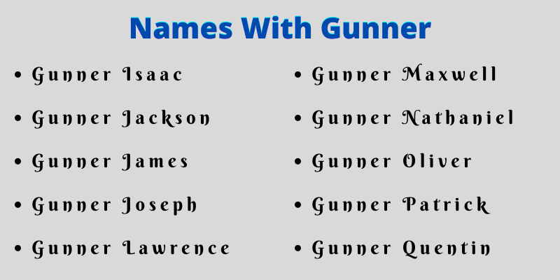 Names With Gunner