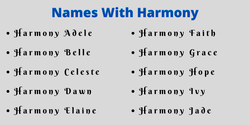 Names With Harmony